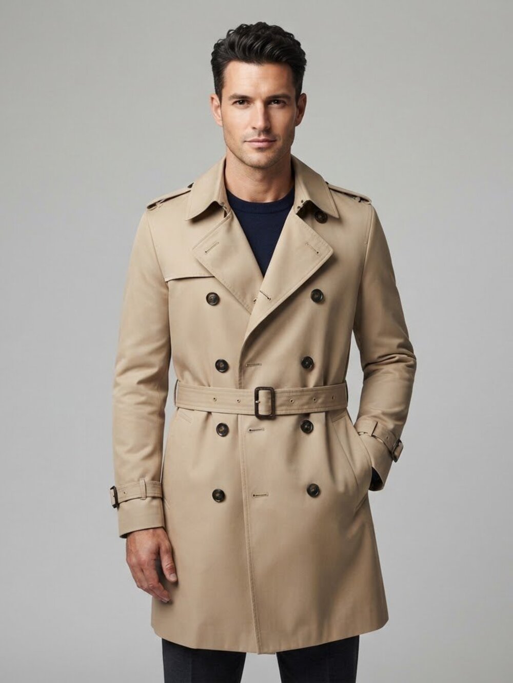 Christian Dior Double Breasted Belted Trench Coat Siz 40R
